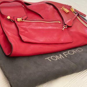 Tom Ford Clutch Alix Padlock Fold-over RED BAG!!